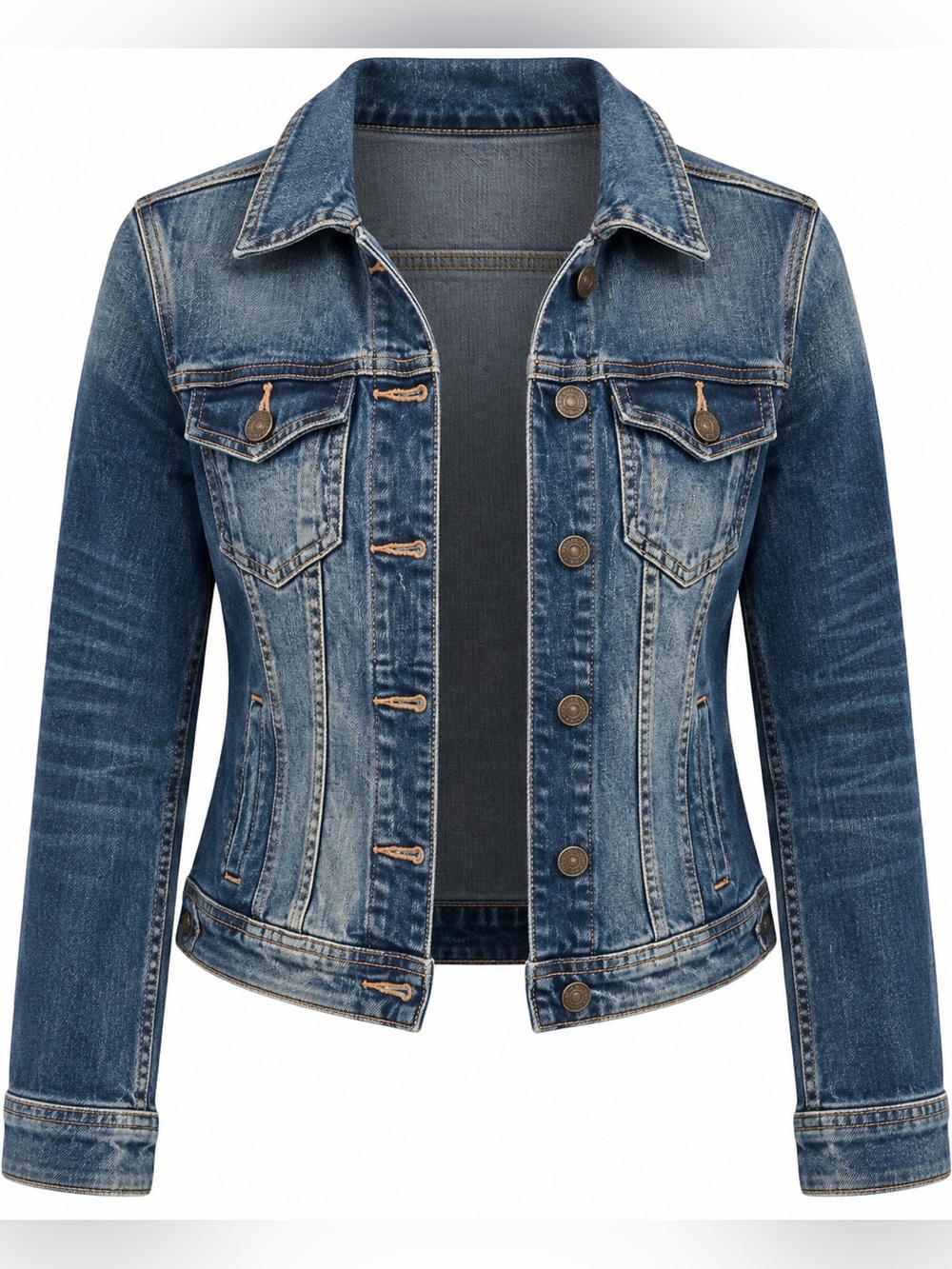 Just USA Jeans Jacket Medium Wash Blue Trucker Jean Jacket Size M